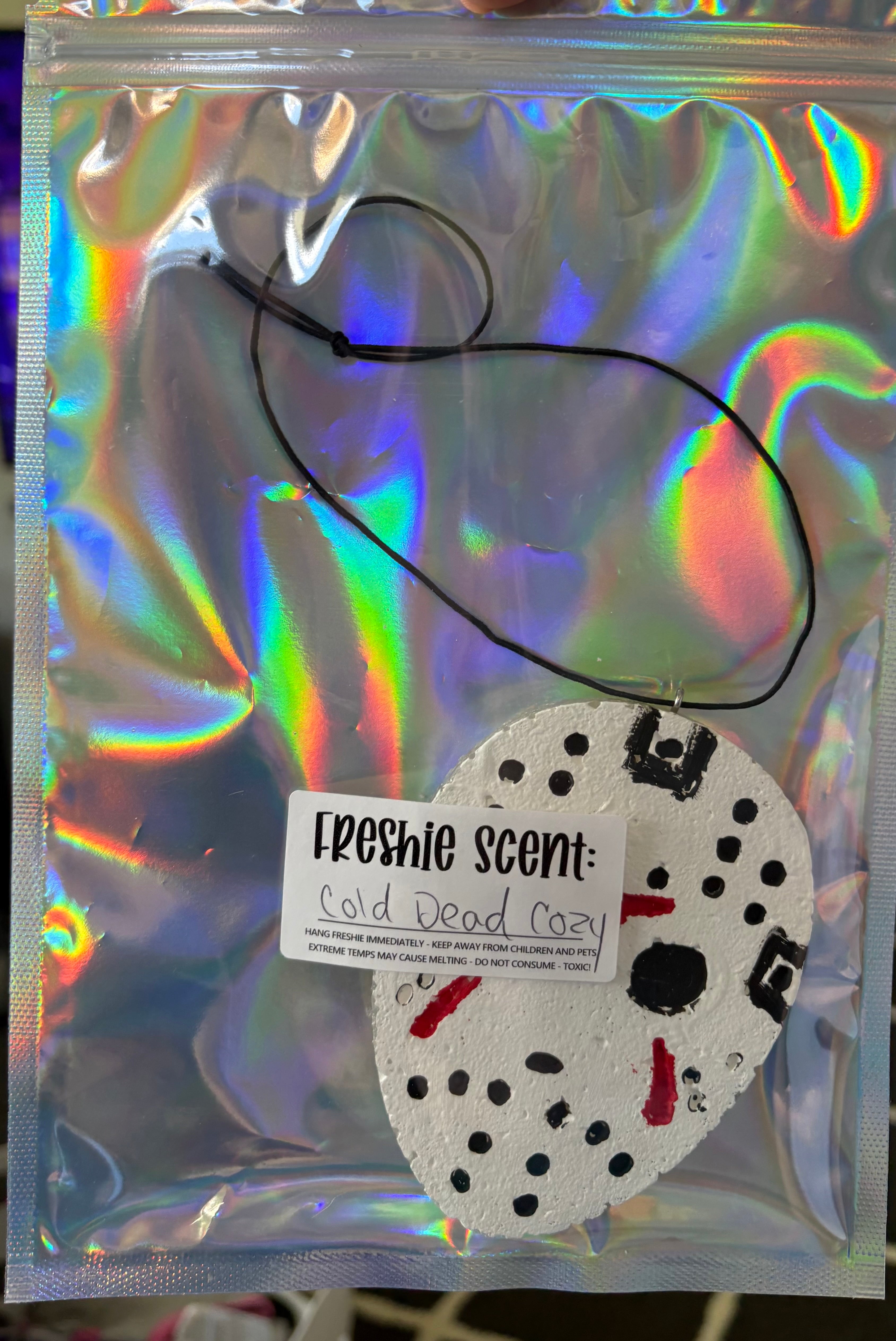 Jason car freshie (cold dead cozy)