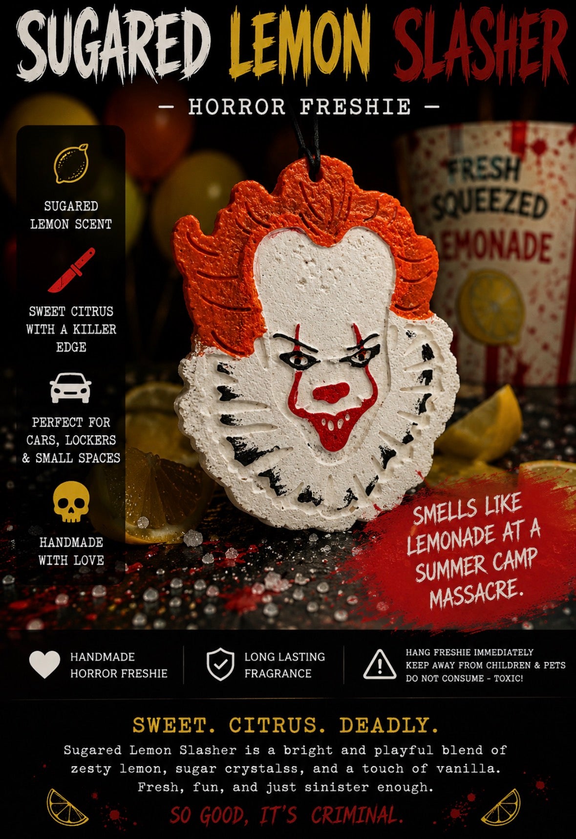 Sugared Lemon Slasher – Horror Freshie 🍋🔪